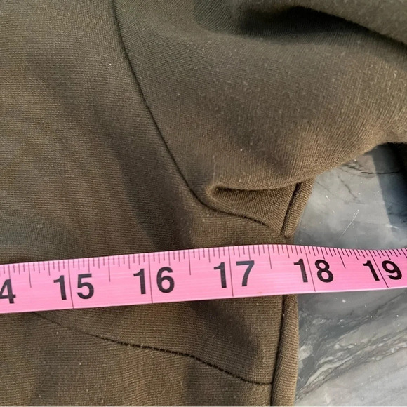 BAW Shop Army Green Fit and Flare Knit Dress Pockets Made in NYC L - Picture 8 of 10